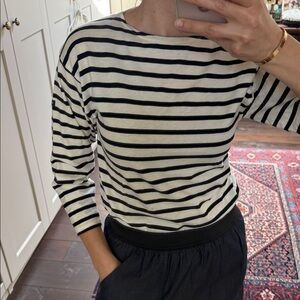 Elegant Striped Black and White Women's Top